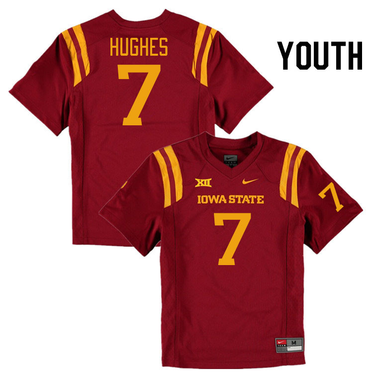 Youth #7 Tanner Hughes Iowa State Cyclones College Football Jerseys Stitched Sale-Cardinal